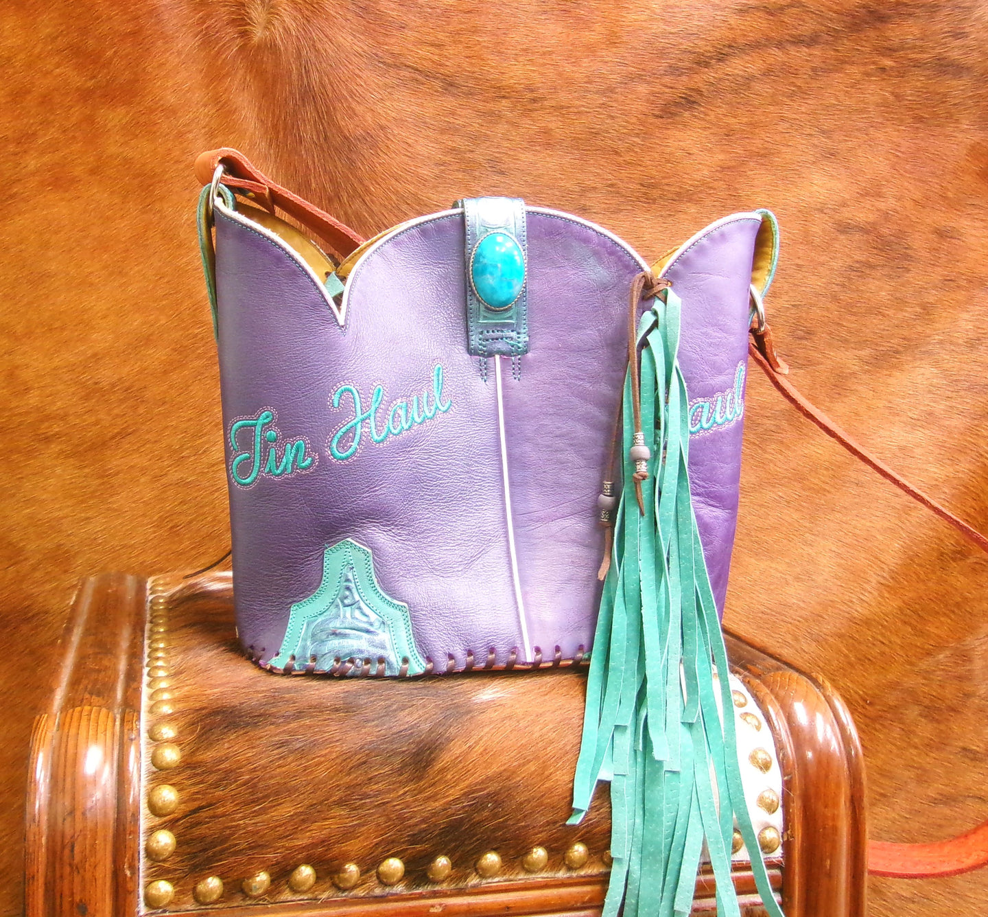 Bucket Bag Cowboy Boot Fringe Purse BK141